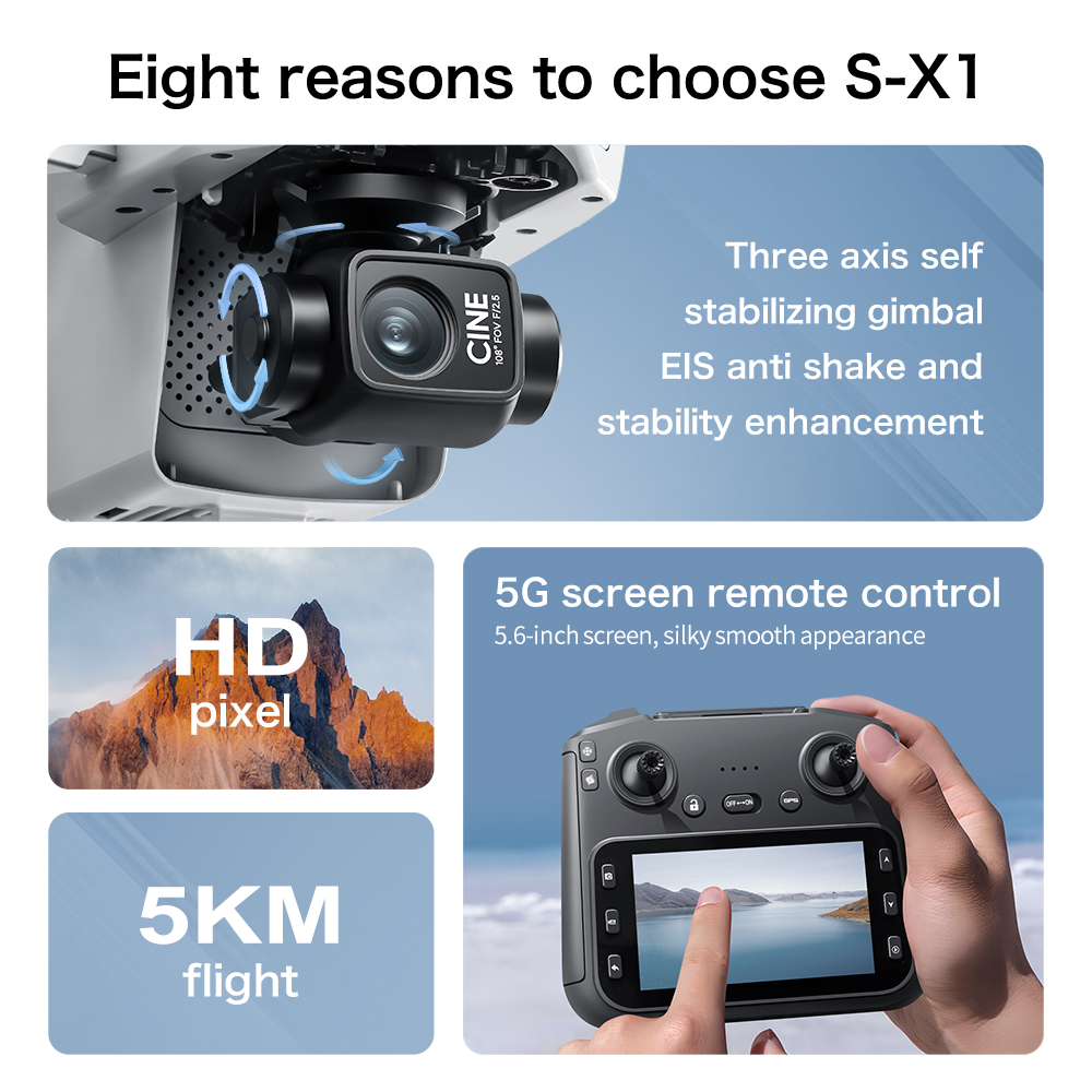 Drone Original S-X1 8K HD Prof - Drone Kit Professional avaliação e preço