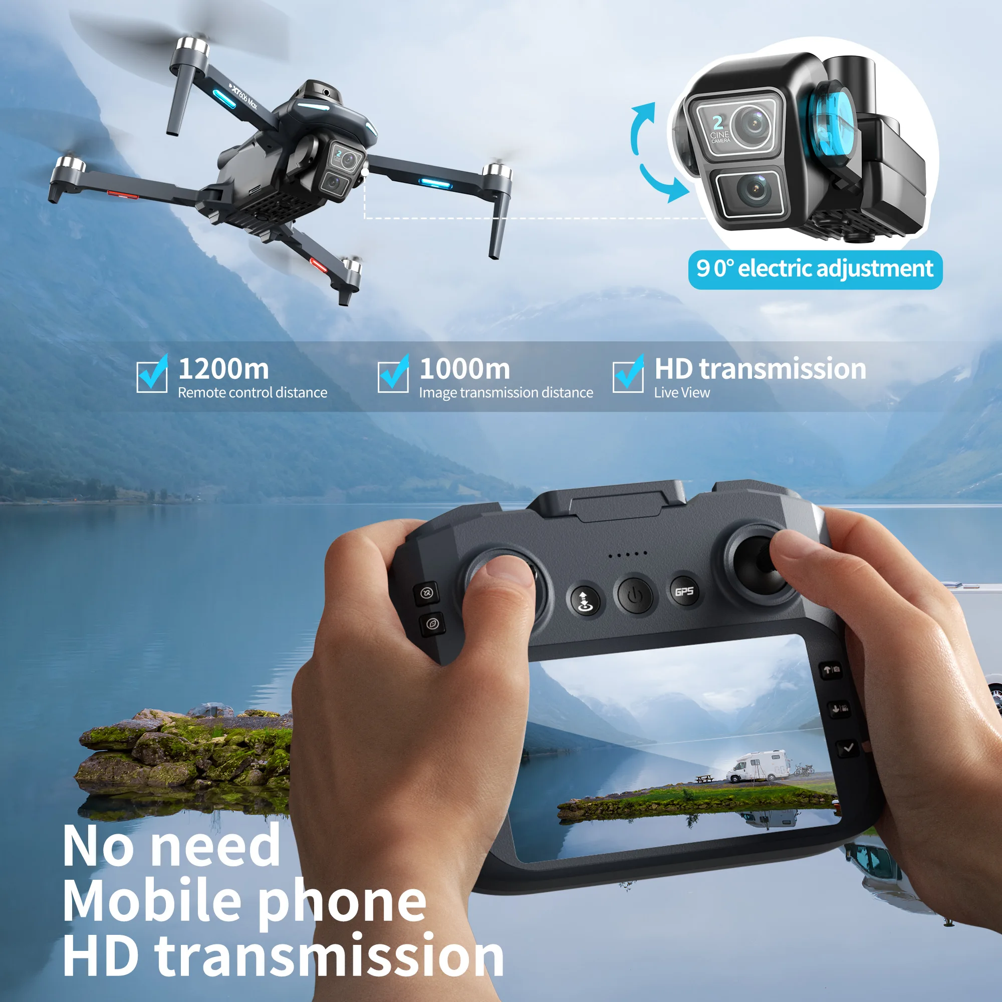 Drone Original XT606 MAX GPS H - Drone Kit Professional avaliação e preço